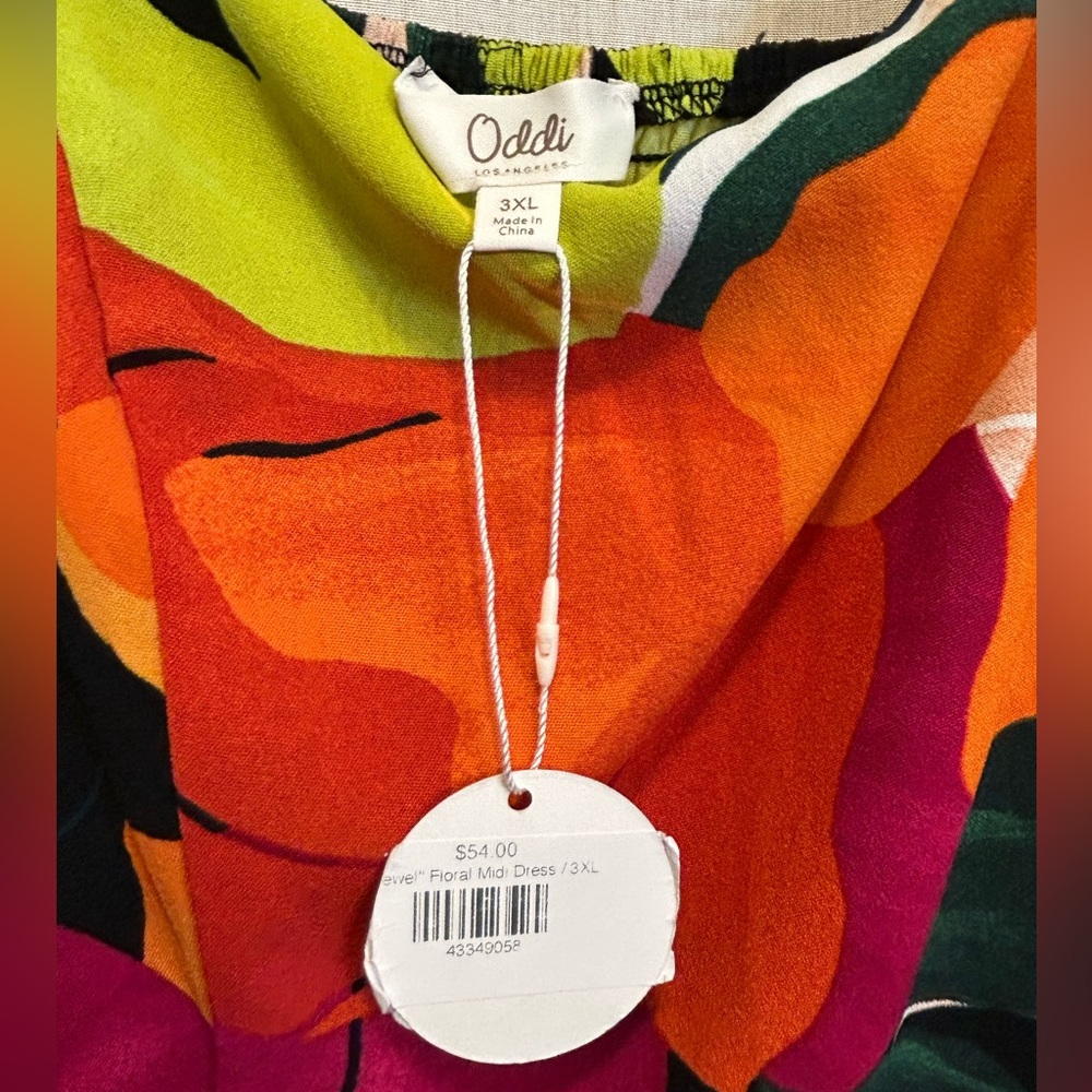 Vibrant Floral Women's Dress 3X - Picture 2 of 2